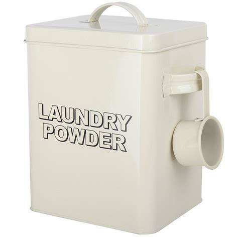 metal laundry powder box|container for laundry powder.